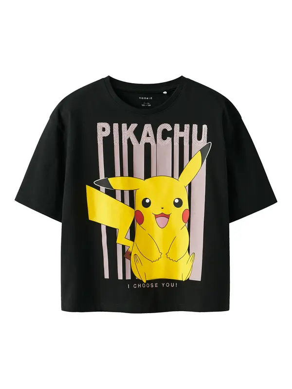 NAME IT NAME IT Majica 'NKFNisa Pokemon'  žuta / pastelno ljubičasta / jarko crvena / crna