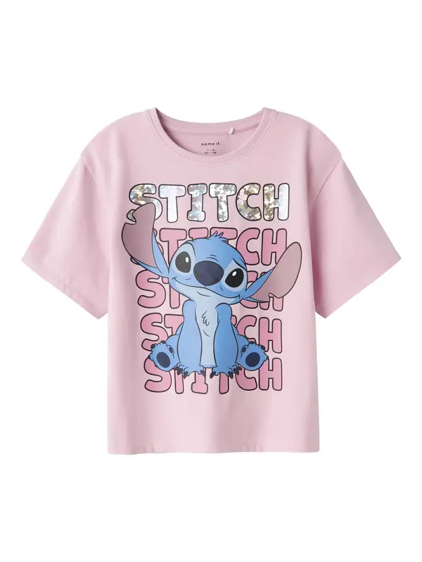NAME IT NAME IT Majica 'NKFNyri Stitch'  svijetloplava / prljavo roza / svijetloroza / srebro
