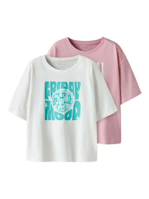 NAME IT NAME IT Majica 'NKFVeen'  žad / jabuka / prljavo roza / bijela