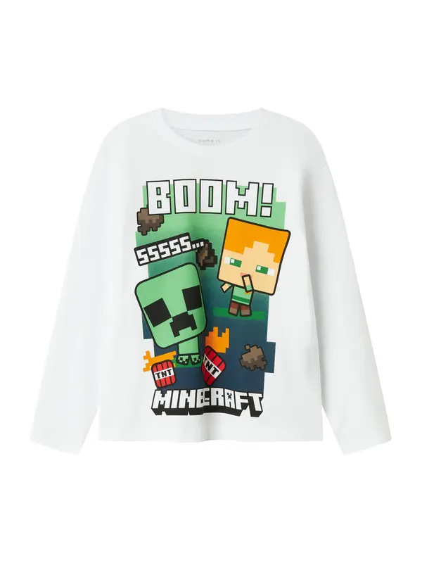 NAME IT NAME IT Majica 'NKMac Minecraft'  zelena / narančasta / crna / bijela