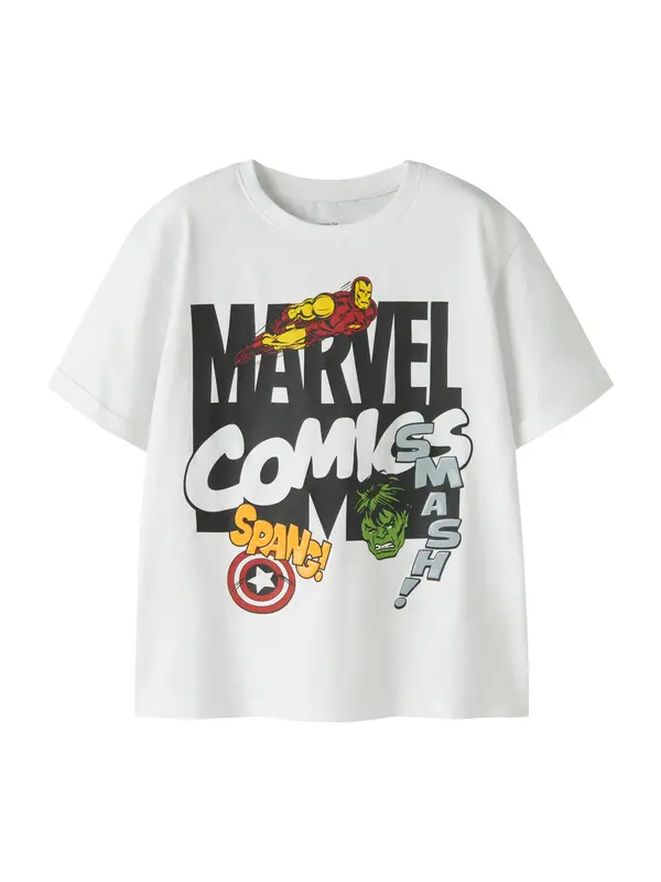 NAME IT NAME IT Majica 'NKMALFI MARVEL'  žuta / zelena / crna / bijela