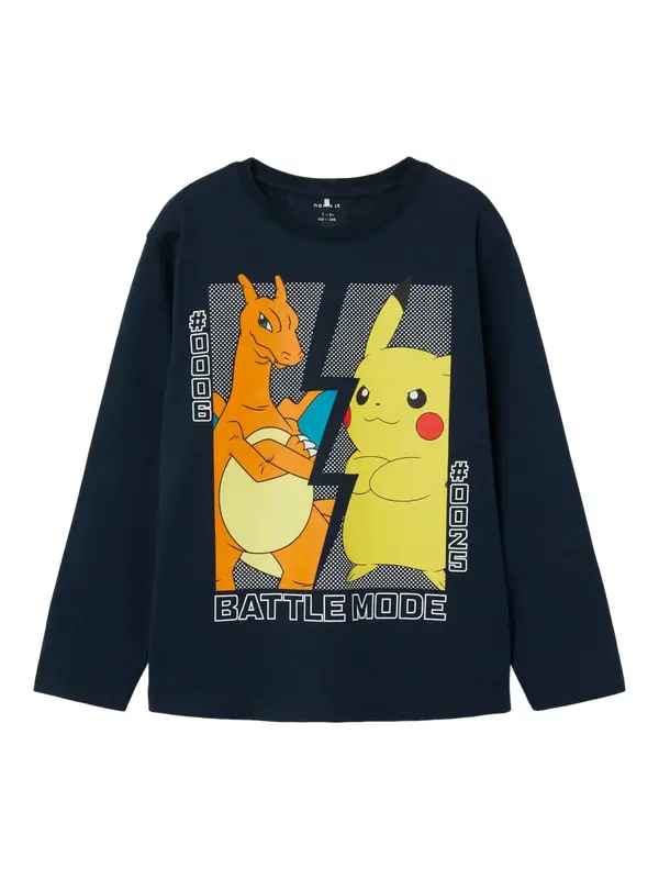 NAME IT NAME IT Majica 'NKMAmas Pokemon'  mornarsko plava / žuta / narančasta / bijela