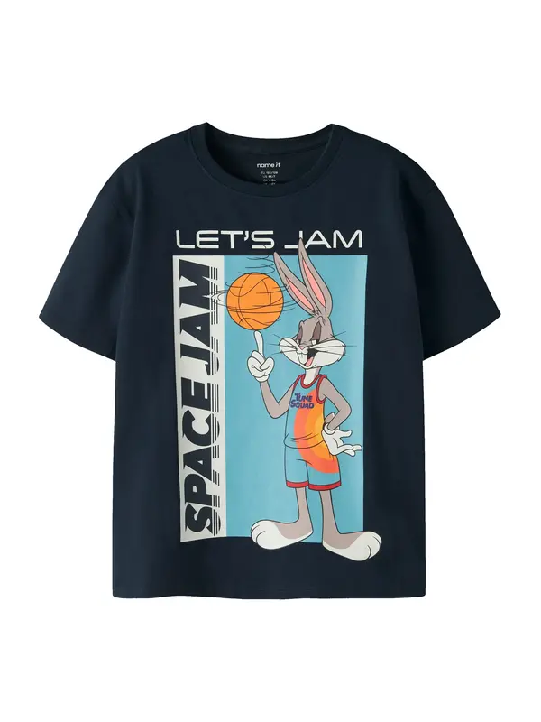 NAME IT NAME IT Majica 'NKMFLY SPACEJAM'  mornarsko plava / nebesko plava / narančasta / bijela