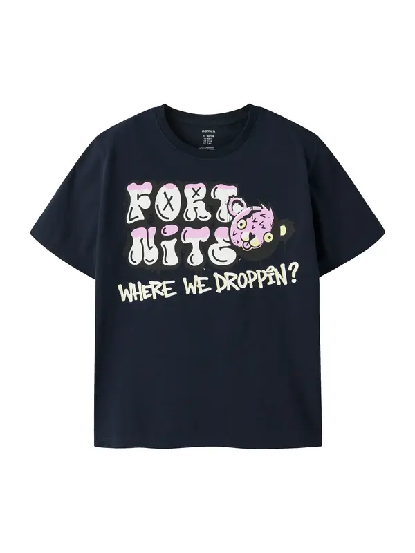 NAME IT NAME IT Majica 'NKMFRANS FORTNITE'  mornarsko plava / roza / crna / bijela