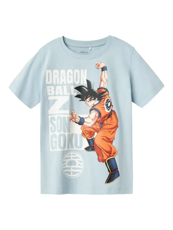 NAME IT NAME IT Majica 'NKMFRITZ DRAGONBALL'  pastelno plava / ciglasto crvena / crna / bijela