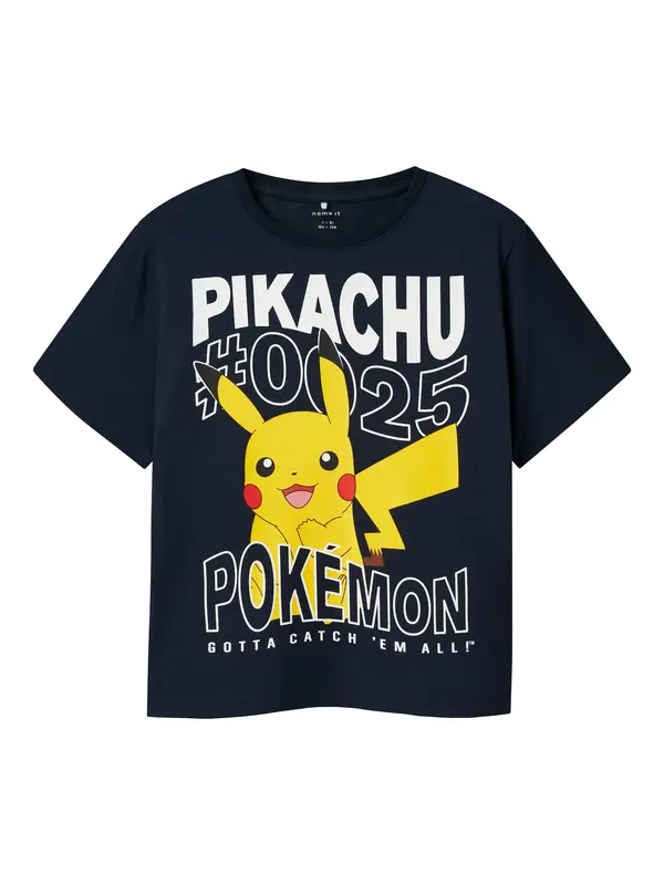 NAME IT NAME IT Majica 'NKMJamish Pokemon'  mornarsko plava / žuta / crvena / bijela