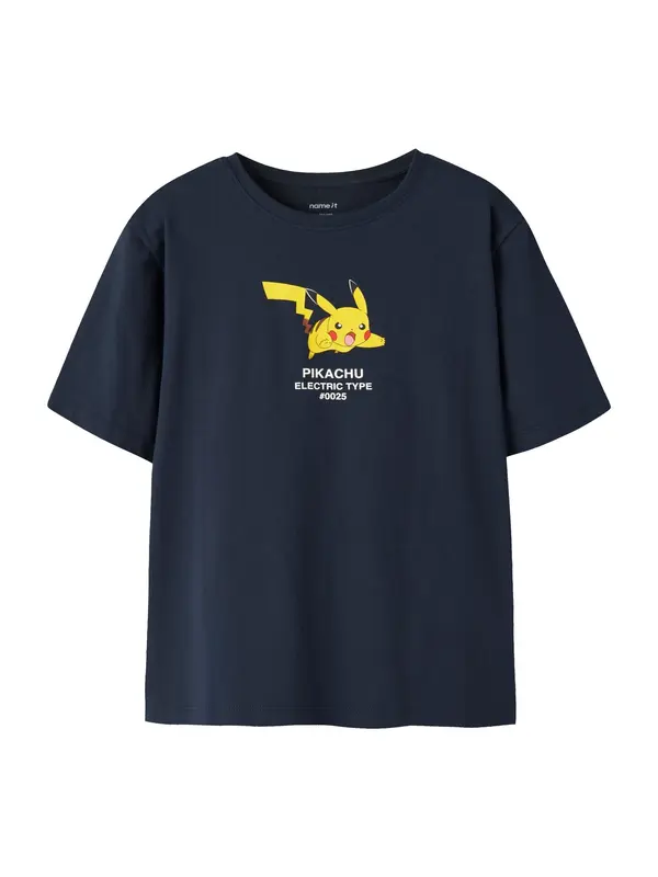 NAME IT NAME IT Majica 'NKMJYK POKEMON'  tamno plava / smeđa / žuta / bijela