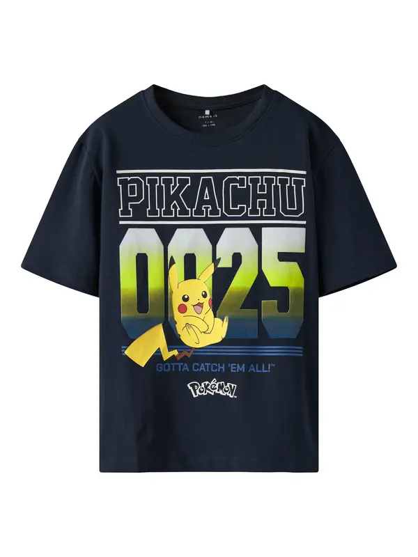 NAME IT NAME IT Majica 'NKMMabr Pokemon'  mornarsko plava / tamo žuta / jabuka / prljavo bijela