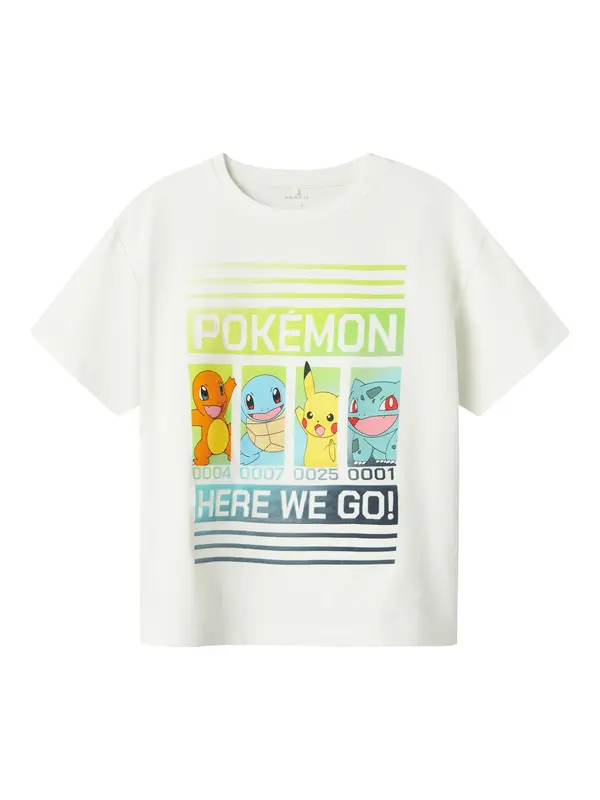 NAME IT NAME IT Majica 'NKMMABR POKEMON'  svijetloplava / žuta / kivi zelena / bijela
