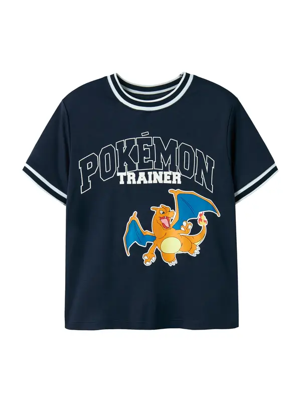 NAME IT NAME IT Majica 'NKMMoris Pokemon'  plava / mornarsko plava / narančasta / bijela