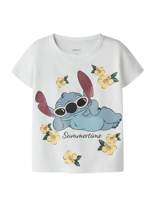 NAME IT NAME IT Majica 'NMFANN STITCH'  opal / žuta / tamno zelena / bijela