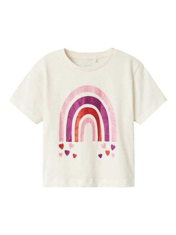 NAME IT NAME IT Majica 'NMFBETRIA'  ljubičasta / roza / crvena / prljavo bijela