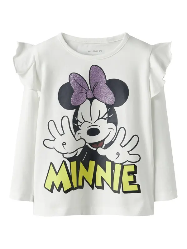 NAME IT NAME IT Majica 'NMFDESSI MINNIE'  žuta / ljubičasta / crna / bijela