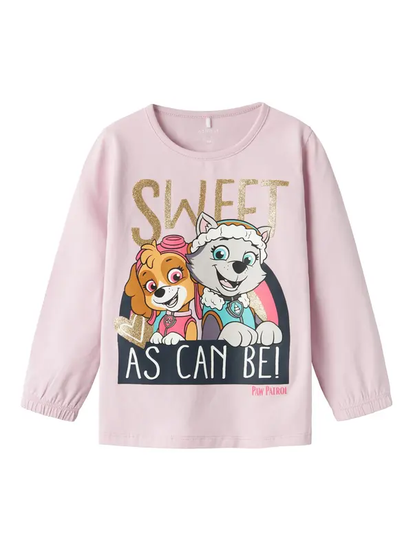 NAME IT NAME IT Majica 'NMFDys Pawpatrol'  višnja / lila / puder roza / crna