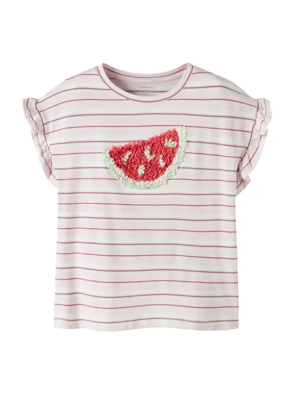 NAME IT NAME IT Majica 'NMFJOTRUM'  rosé / pastelno roza / crvena / bijela