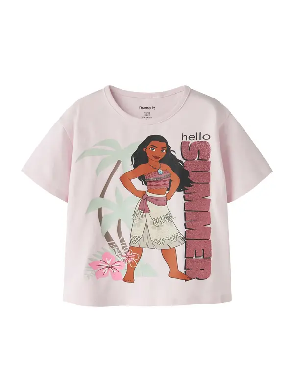 NAME IT NAME IT Majica 'NMFMIDI MOANA'  svijetlozelena / tamno narančasta / roza / rosé