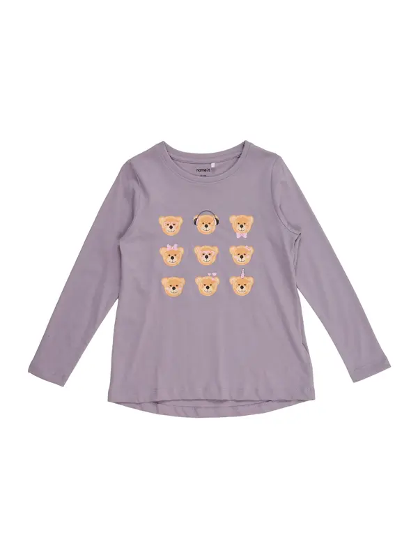 NAME IT NAME IT Majica 'NMFVIOLET'  boja devine dlake (camel) / sivkasto ljubičasta (mauve) / crna