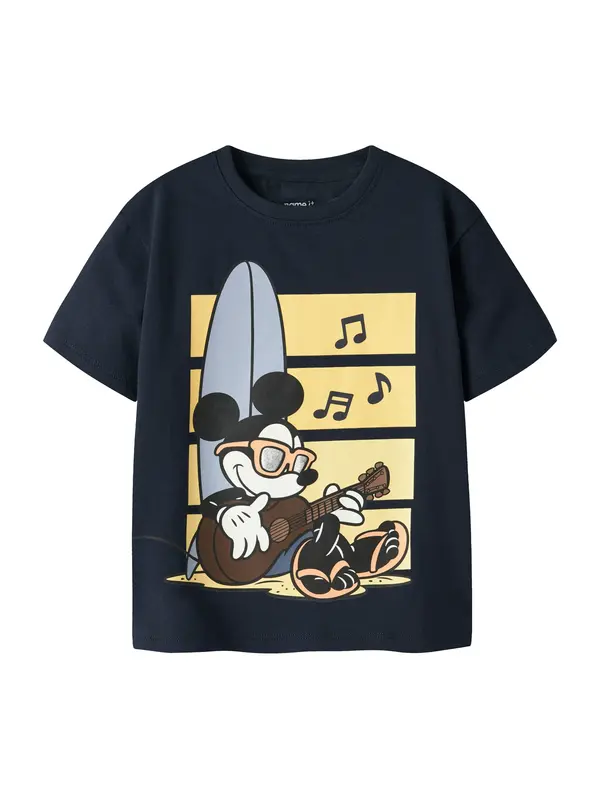 NAME IT NAME IT Majica 'NMMART MICKEY'  noćno plava / opal / tamno smeđa / med