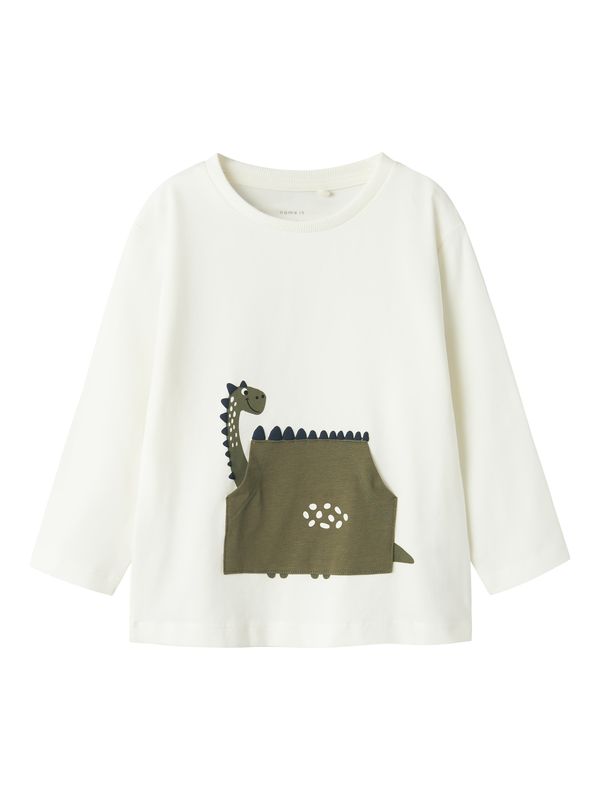 NAME IT NAME IT Majica 'NMMBAWI'  maslinasta / tamno zelena / bijela