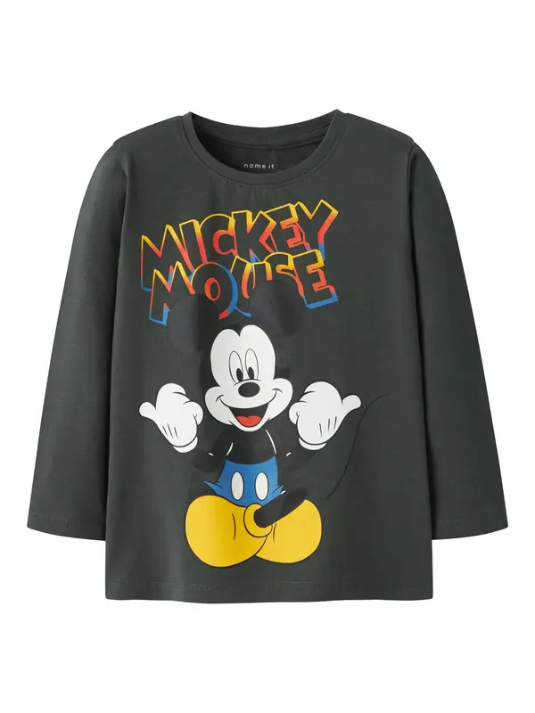 NAME IT NAME IT Majica 'NMMDAZE MICKEY'  žuta / antracit siva / crna / bijela