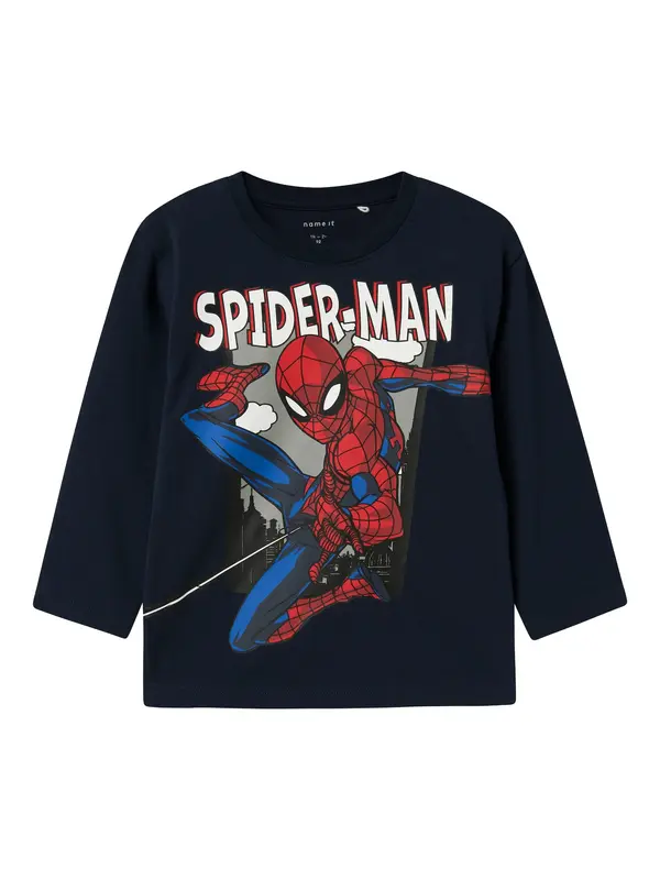 NAME IT NAME IT Majica 'NMMJuice Spider'  mornarsko plava / tamno smeđa / crvena / bijela
