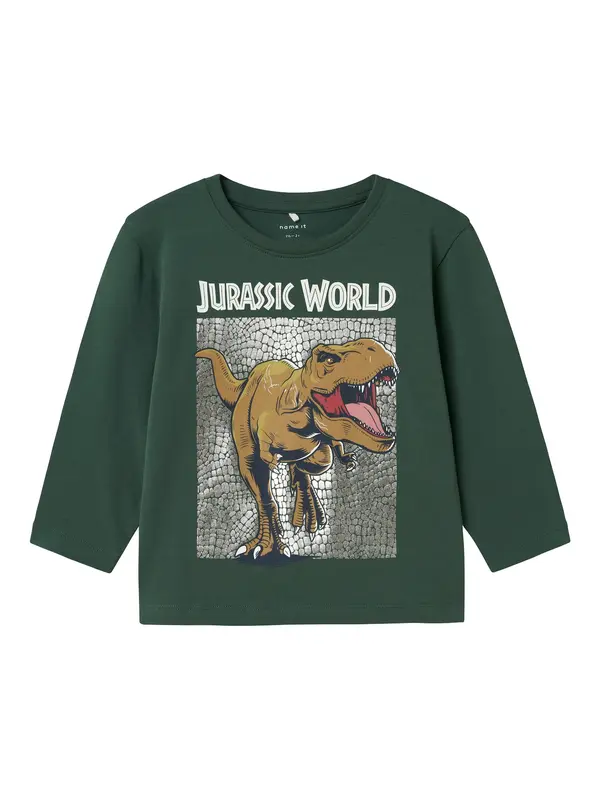 NAME IT NAME IT Majica 'NMMJurassic World'  zeleno smeđa / kraljevski zelena / crna / prljavo bijela