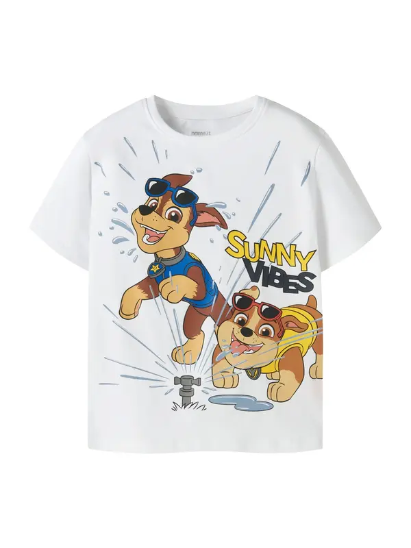 NAME IT NAME IT Majica 'NMMMACAS PAW'  bež / smeđa / zlatno žuta / bijela