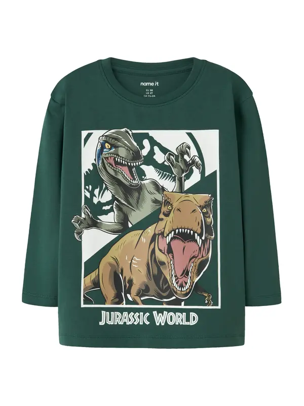 NAME IT NAME IT Majica 'NMMollo Jurassic'  boja devine dlake (camel) / kraljevski zelena / trešnja crvena / bijela
