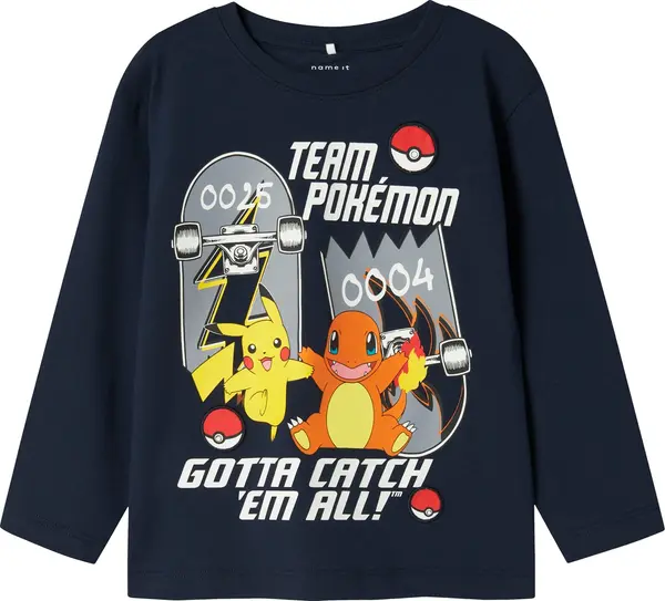 NAME IT NAME IT Majica 'NMMSTERN POKEMON'  mornarsko plava / žuta / siva / bijela