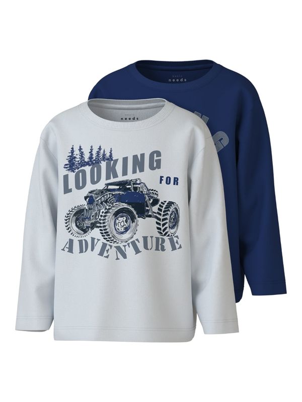 NAME IT NAME IT Majica 'NMMVICTOR'  golublje plava / tamno plava / bijela