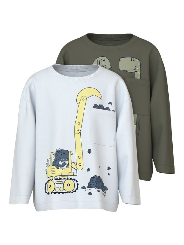 NAME IT NAME IT Majica 'NMMVILIAN'  mornarsko plava / žuta / maslinasta / bijela