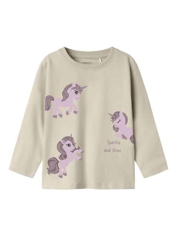 NAME IT NAME IT Majica 'NMNBARR'  bež / lila / sivkasto ljubičasta (mauve) / crna