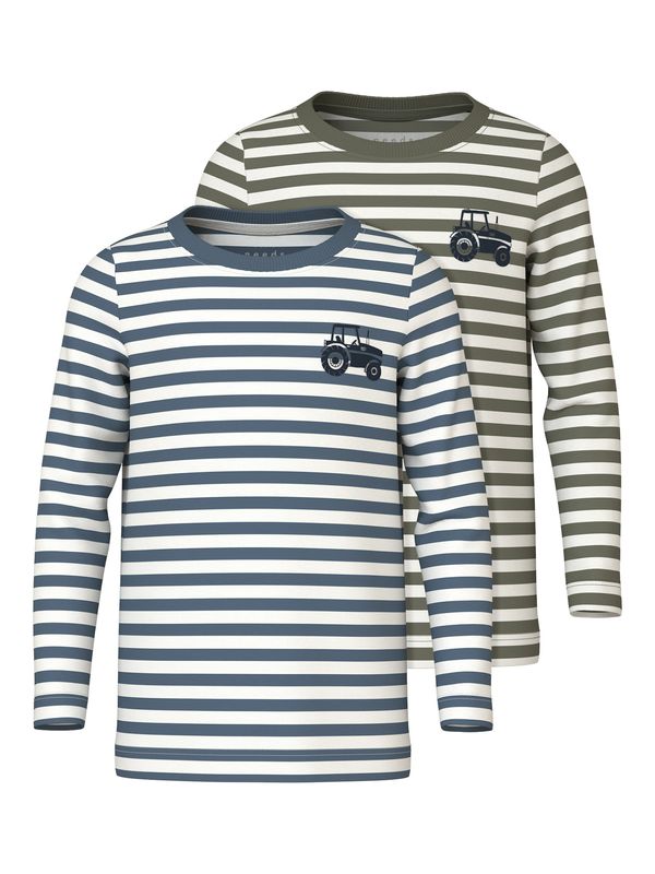 NAME IT NAME IT Majica  plava / maslinasta / bijela