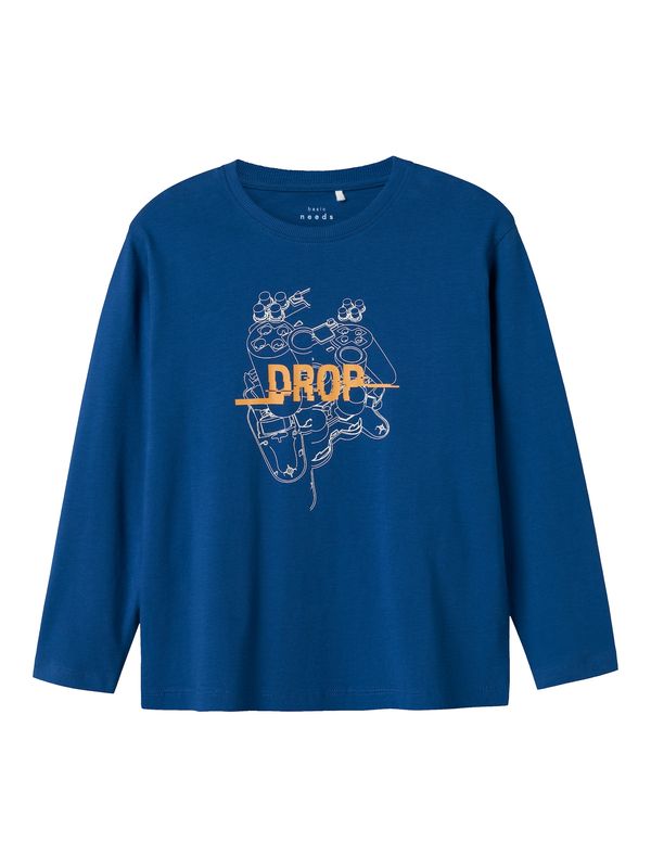 NAME IT NAME IT Majica 'VAGNO'  plava / svijetložuta / narančasta