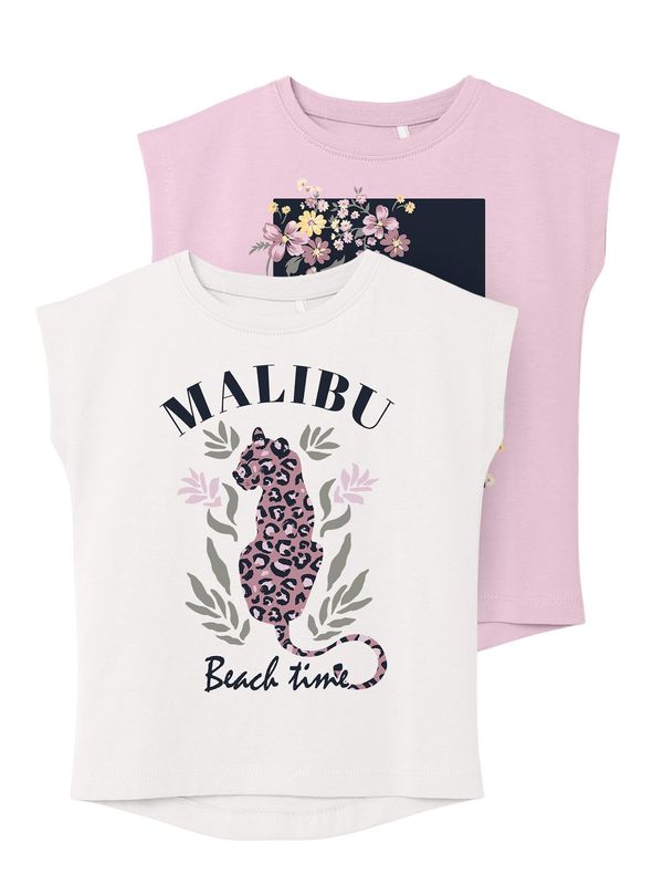 NAME IT NAME IT Majica 'Vigea'  svijetloljubičasta / crna / bijela