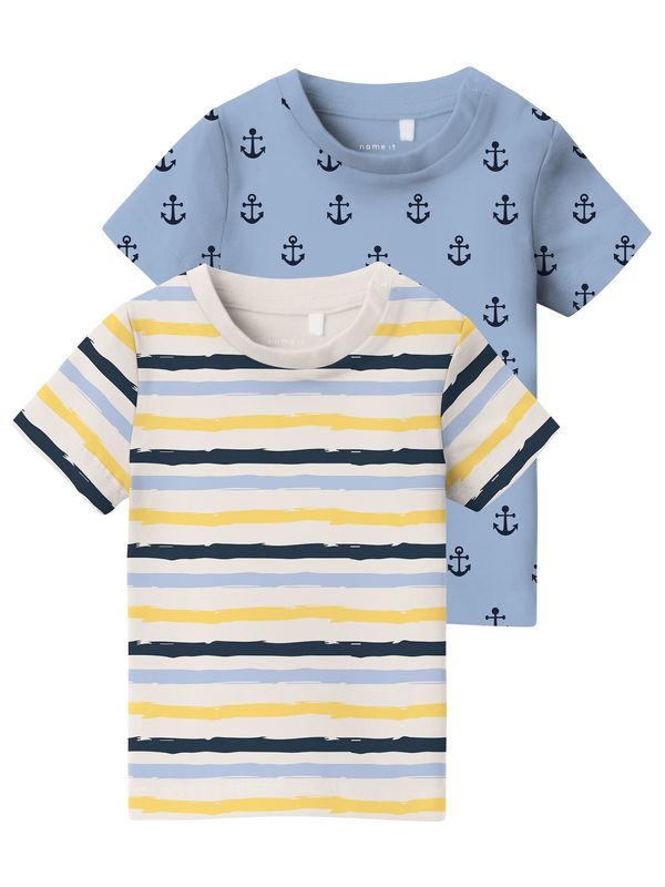 NAME IT NAME IT Majica 'VROELS'  svijetlobež / golublje plava