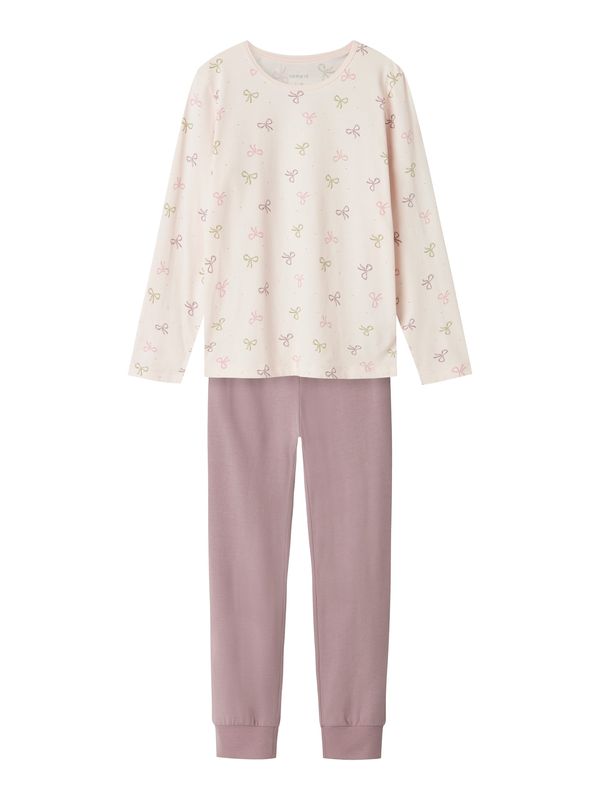 NAME IT NAME IT Pidžama set  maslinasta / sivkasto ljubičasta (mauve) / roza / pastelno roza