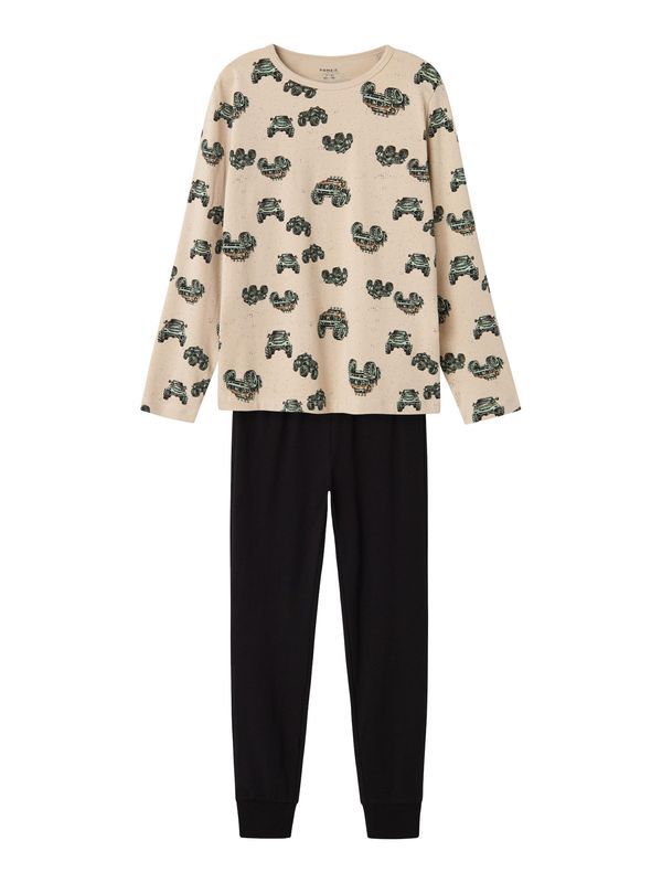 NAME IT NAME IT Pidžama set 'Monster Truck'  smeđa / siva / bež siva / crna