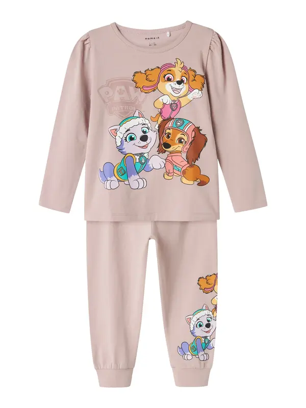 NAME IT NAME IT Pidžama set 'NMFADAS PAWPATROL'  smeđa / lila / sivkasto ljubičasta (mauve) / bijela