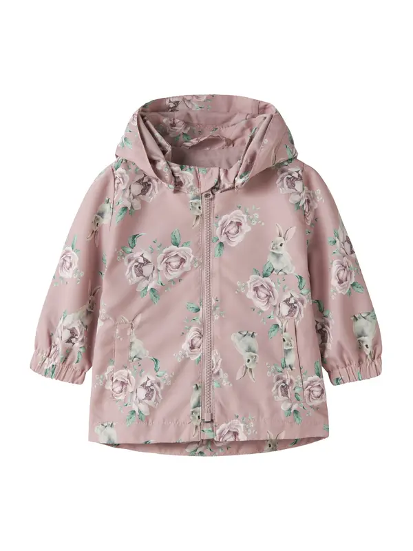 NAME IT NAME IT Prijelazna jakna 'NBFMAXI'  zelena / sivkasto ljubičasta (mauve) / prljavo roza