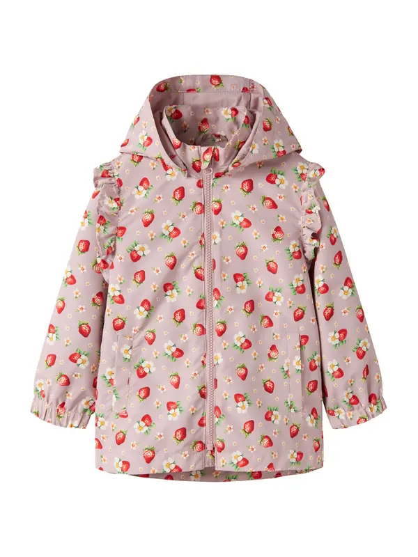 NAME IT NAME IT Prijelazna jakna 'NMFMaxi'  zelena / sivkasto ljubičasta (mauve) / crvena / bijela