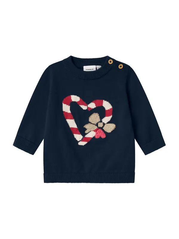 NAME IT NAME IT Pulover 'NBFREAMO'  tamno bež / mornarsko plava / crvena / bijela