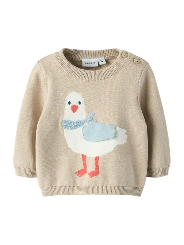 NAME IT NAME IT Pulover 'NBMFOSEA'  svijetloplava / bež siva / svijetlocrvena / bijela