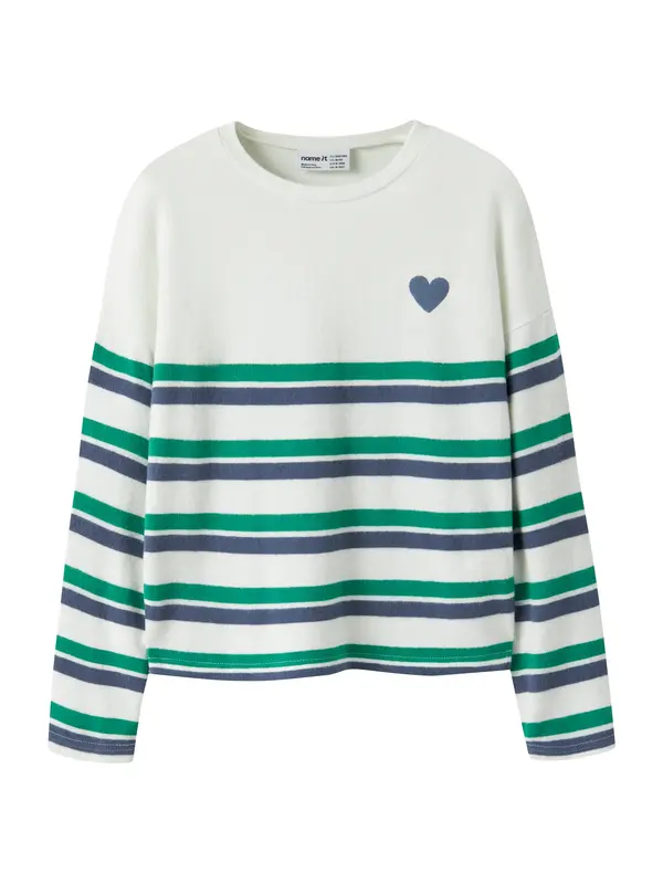 NAME IT NAME IT Pulover 'NKFLINE'  kraljevsko plava / kraljevski zelena / bijela