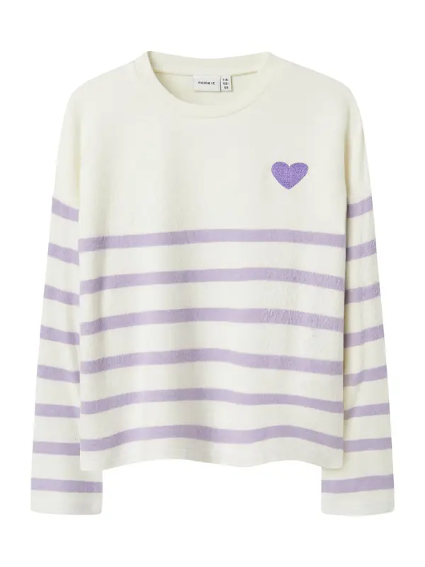 NAME IT NAME IT Pulover 'NKFLine'  lavanda / bijela