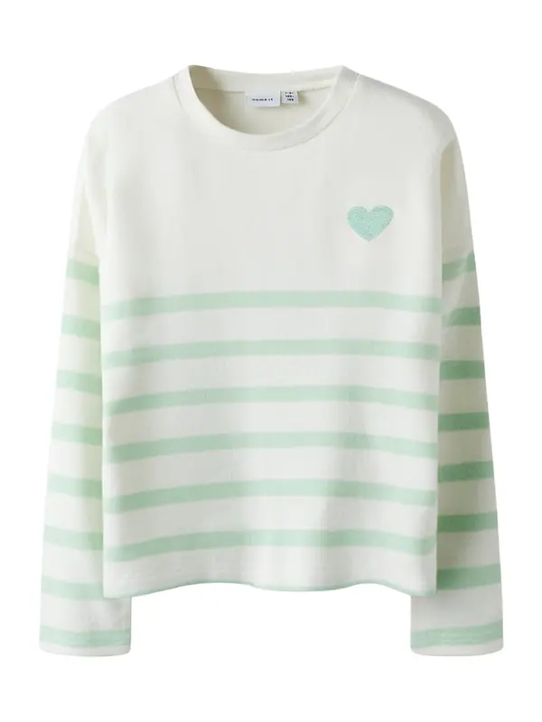 NAME IT NAME IT Pulover 'NKFLine'  pastelno zelena / bijela