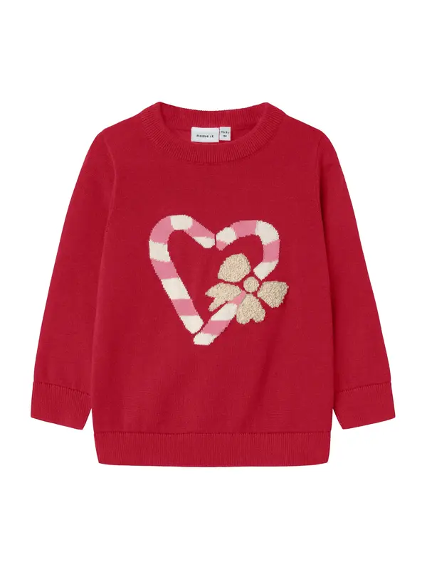 NAME IT NAME IT Pulover 'NMFReamo'  bež / crvena / lubenica roza / bijela