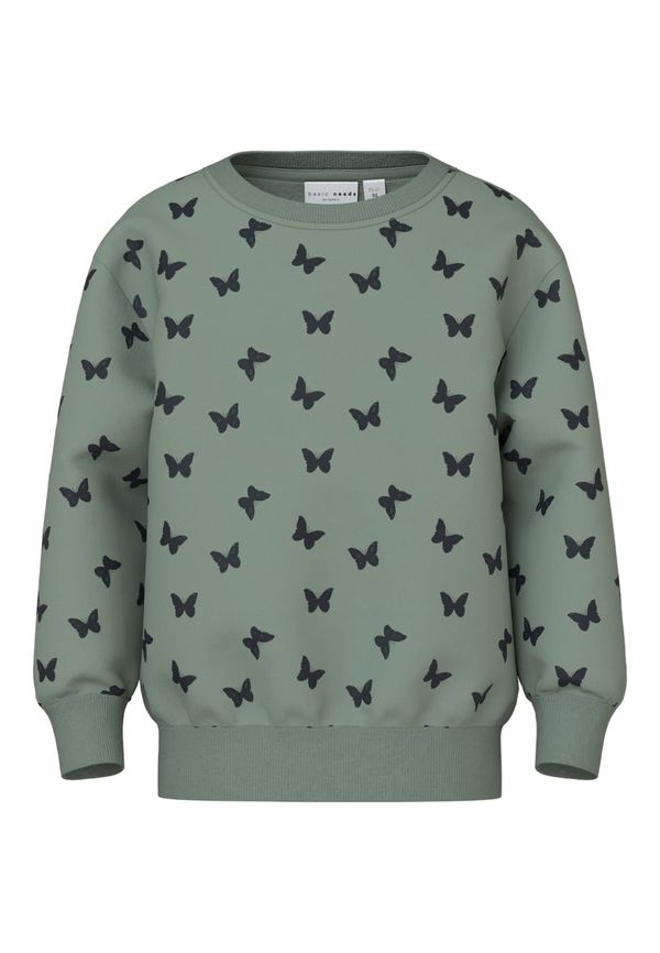 NAME IT NAME IT Sweater majica 'DAVINA'  zelena / crna