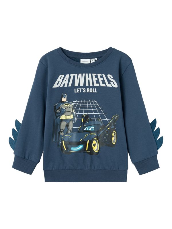 NAME IT NAME IT Sweater majica 'JUICE BATWHEELS'  tamno plava / žuta / crna / bijela