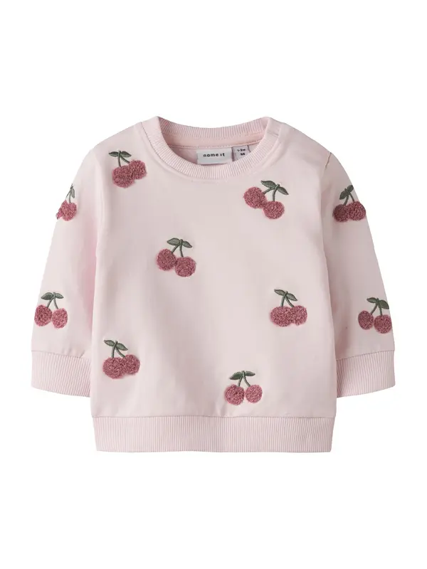 NAME IT NAME IT Sweater majica 'NBFFairy'  tamno zelena / roza / trešnja crvena